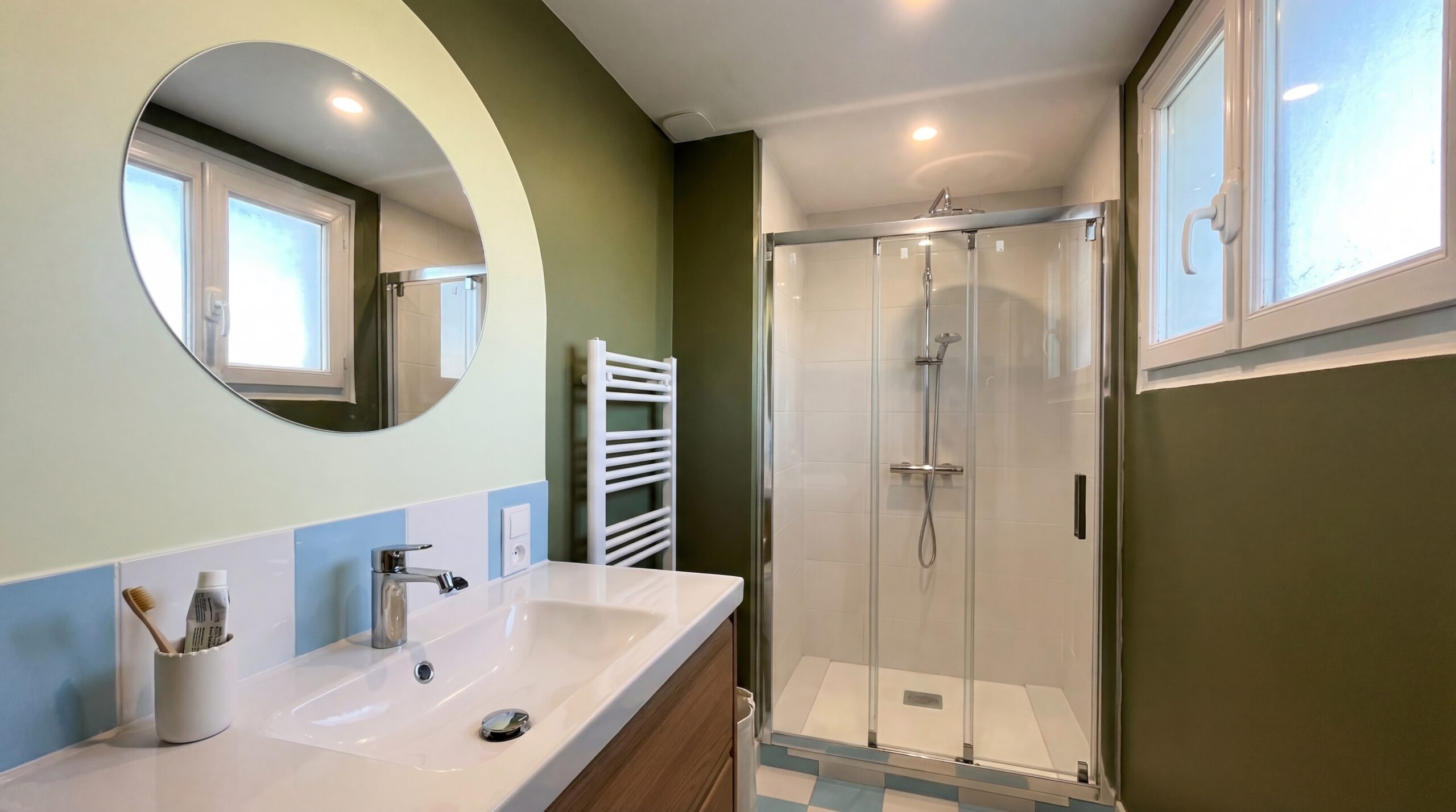 Salle de bain colocation après rénovation Narbonne